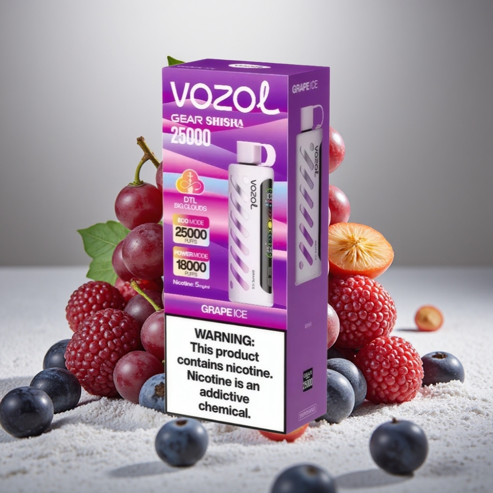 VOZOL Gear Shisha 25000 Puffs Dual Mesh Grape Ice 5mg/ml