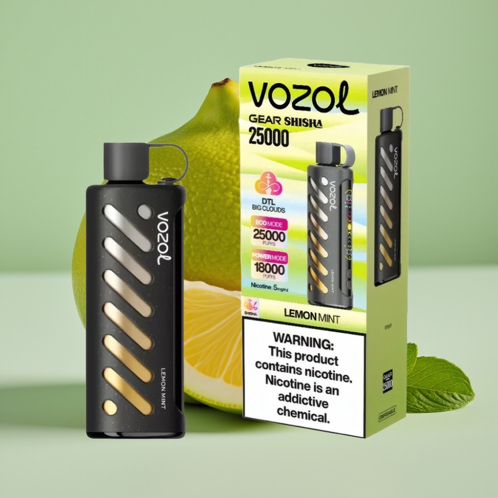 VOZOL Gear Shisha 25000 Puffs Dual Mesh Lemon Mint 5mg/ml 1000mAh