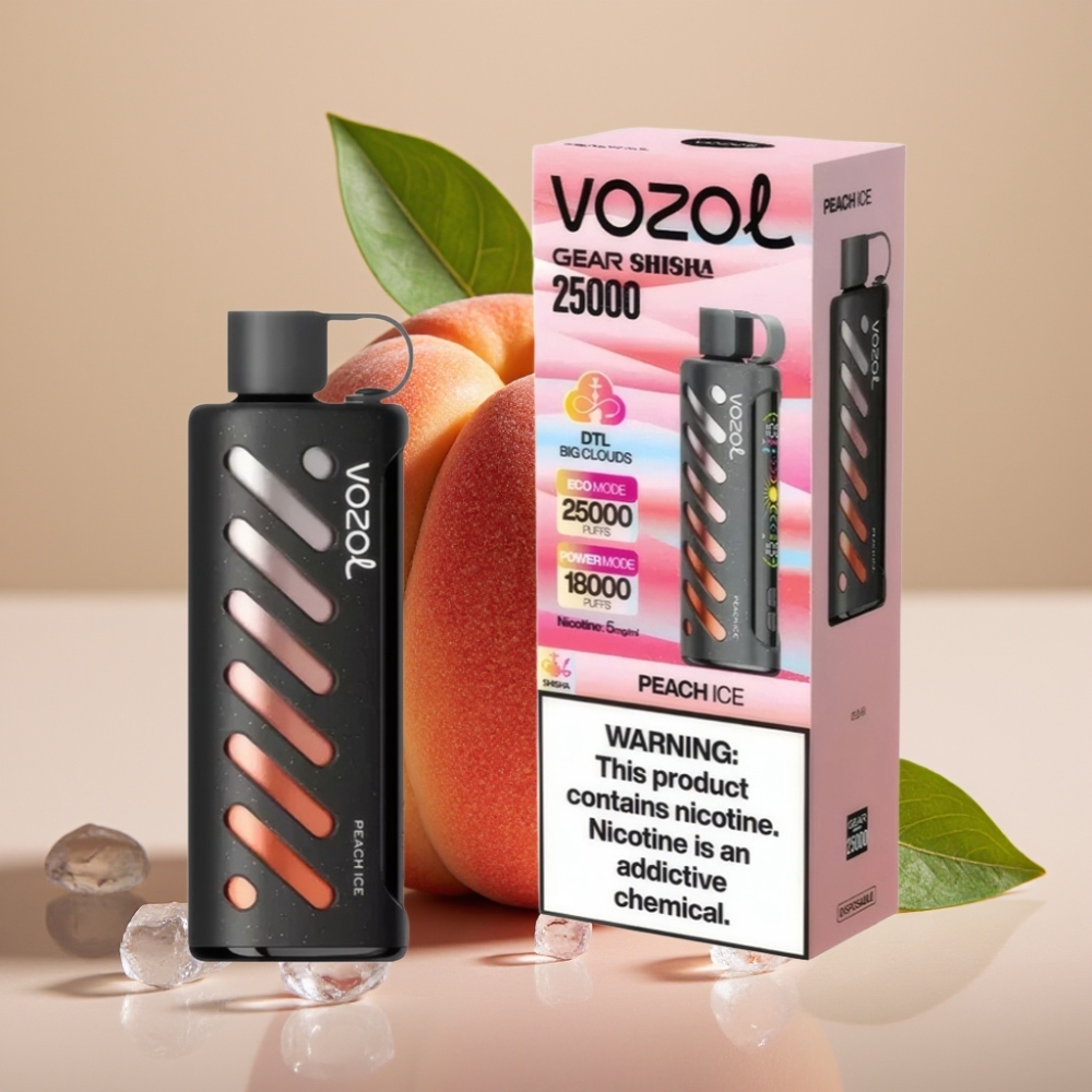 VOZOL Gear Shisha 25000 Puffs Dual Mesh Peach Ice 5mg/ml