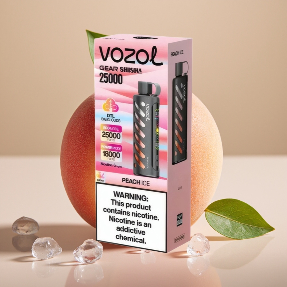 VOZOL Gear Shisha 25000 Puffs Dual Mesh Peach Ice 5mg/ml