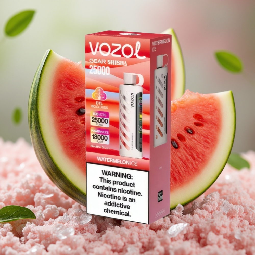 VOZOL Gear Shisha 25000 Puffs Dual Mesh Watermelon Ice 5mg/ml 1000mAh