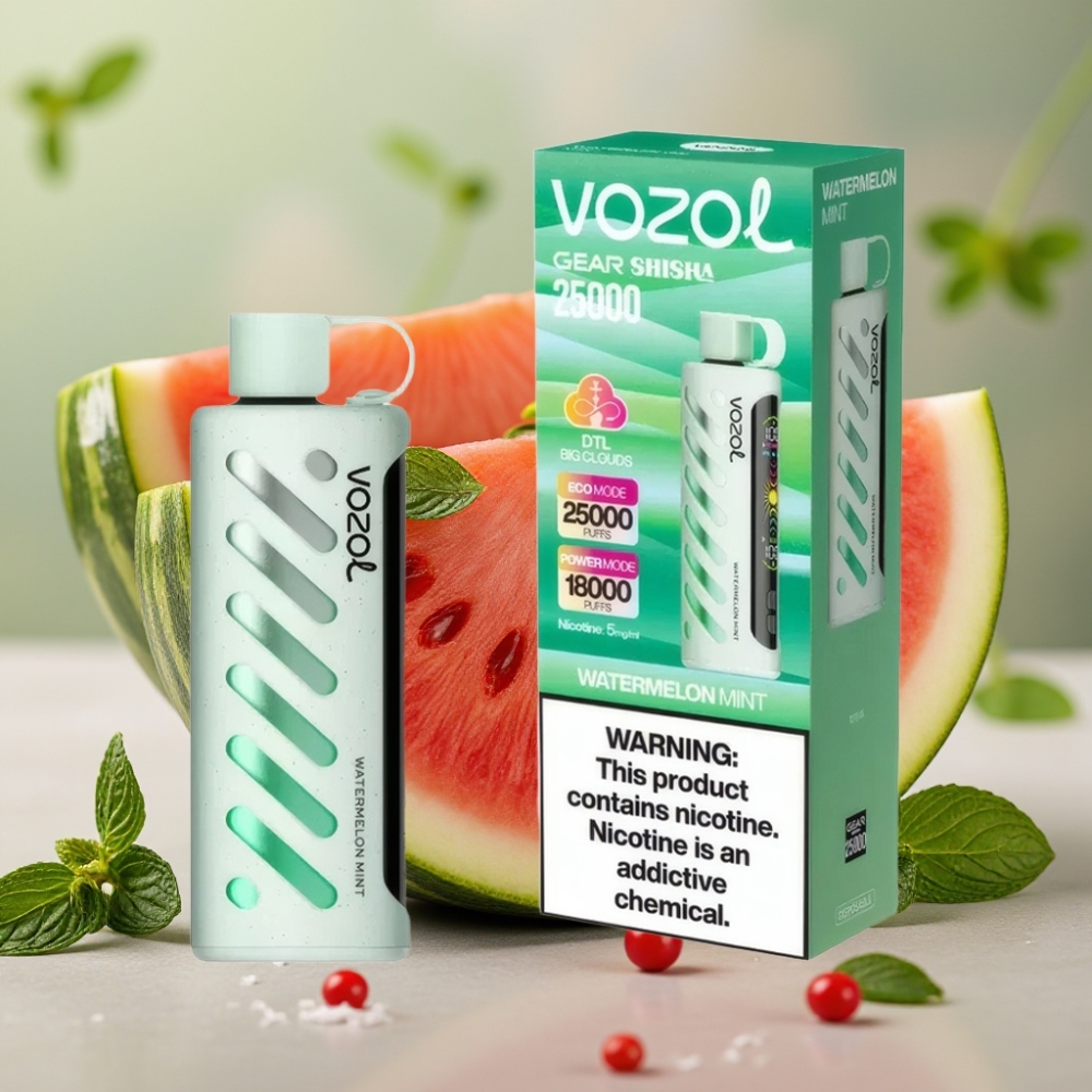 VOZOL Gear Shisha 25000 Puffs Dual Mesh Watermelon Mint 5mg/ml