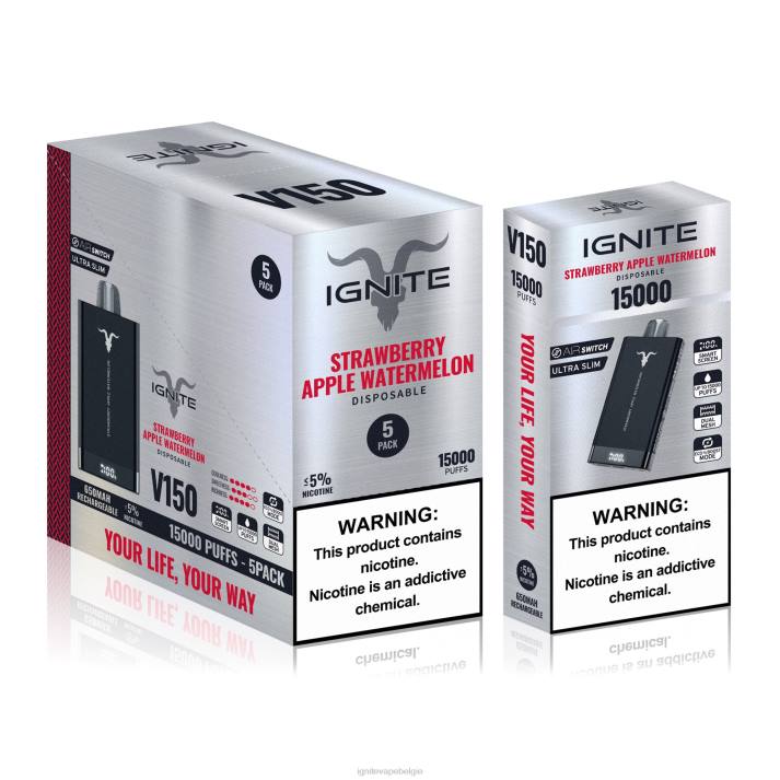 IGNITE tobacco vape - aardbei appel watermeloen IGNITE V150 vape-pen 5-pack 0040T91
