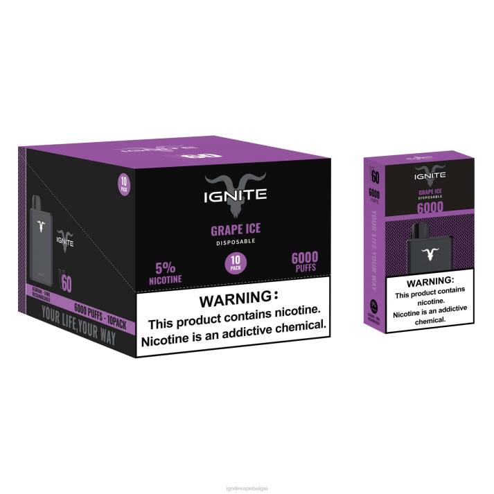 IGNITE vape Europe - druiven ijs IGNITE V60 vape-pen 10-pack 0040T18