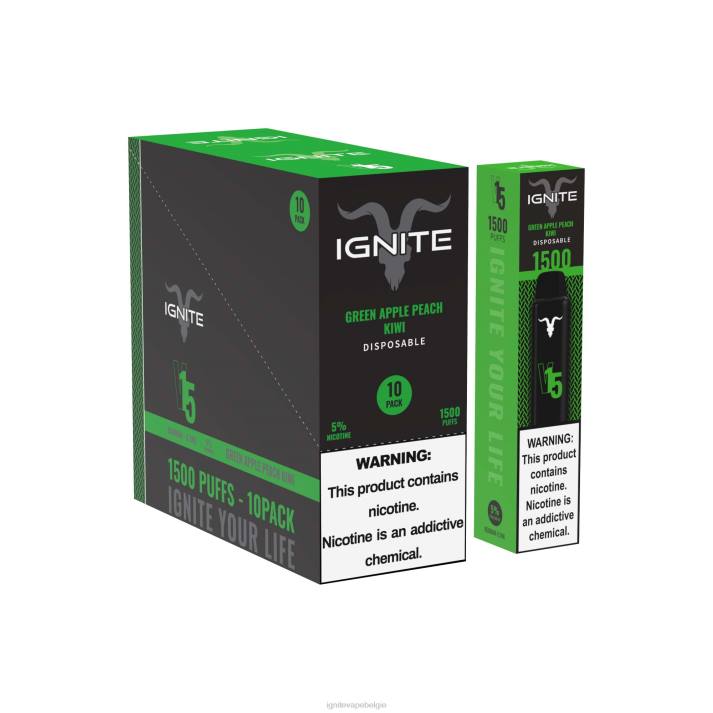 IGNITE tobacco vape - groene appel perzik kiwi IGNITE V15 vape-pen 10-pack 0040T101